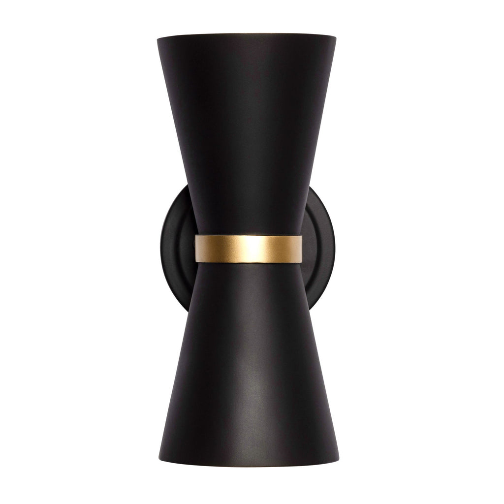 Mad Hatter 2 Light   Sconce - Matte Black/French Gold