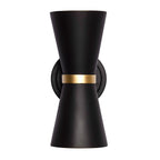 Mad Hatter 2 Light   Sconce - Matte Black/French Gold