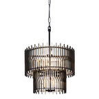 Park Row 10 Light 2-Tier Chandelier - Matte Black/French Gold