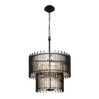 Park Row 10 Light 2-Tier Chandelier - Matte Black/French Gold