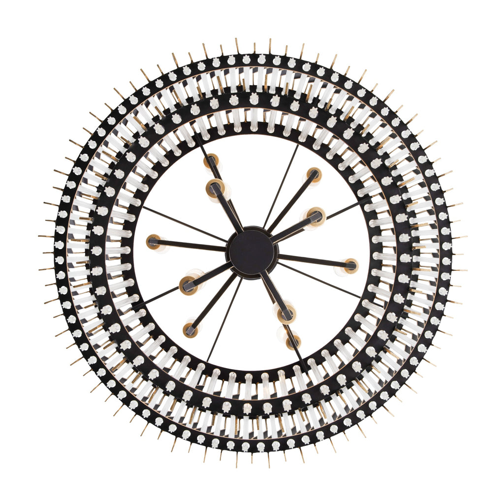 Park Row 10 Light 2-Tier Chandelier - Matte Black/French Gold