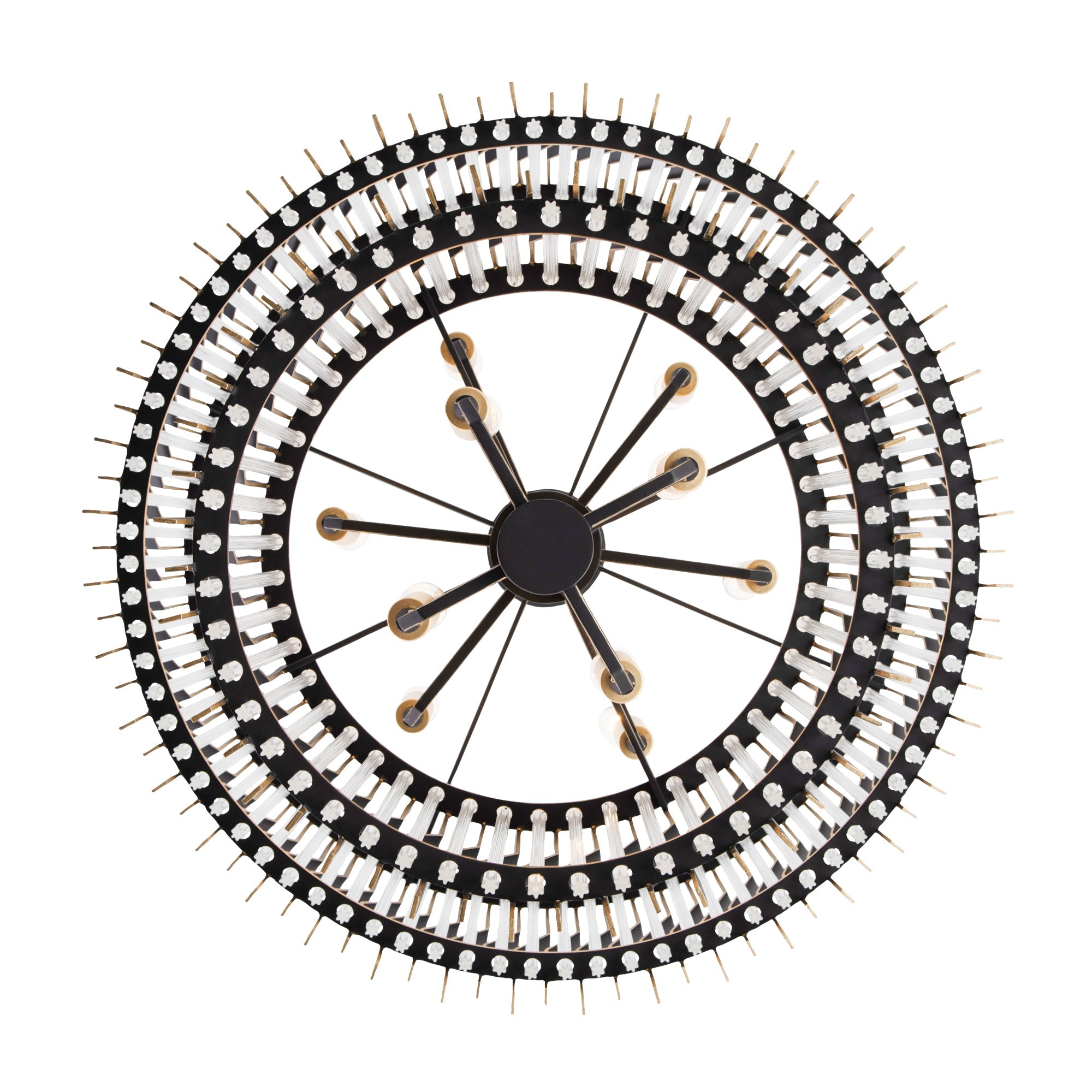 Park Row 10 Light 2-Tier Chandelier - Matte Black/French Gold