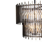 Park Row 10 Light 2-Tier Chandelier - Matte Black/French Gold