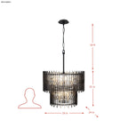 Park Row 10 Light 2-Tier Chandelier - Matte Black/French Gold