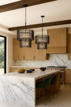 Park Row 10 Light 2-Tier Chandelier - Matte Black/French Gold