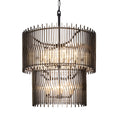 Park Row 14 Light 2-Tier Chandelier - Matte Black/French Gold