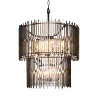 Park Row 14 Light 2-Tier Chandelier - Matte Black/French Gold