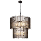 Park Row 14 Light 2-Tier Chandelier - Matte Black/French Gold