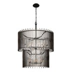 Park Row 14 Light 2-Tier Chandelier - Matte Black/French Gold