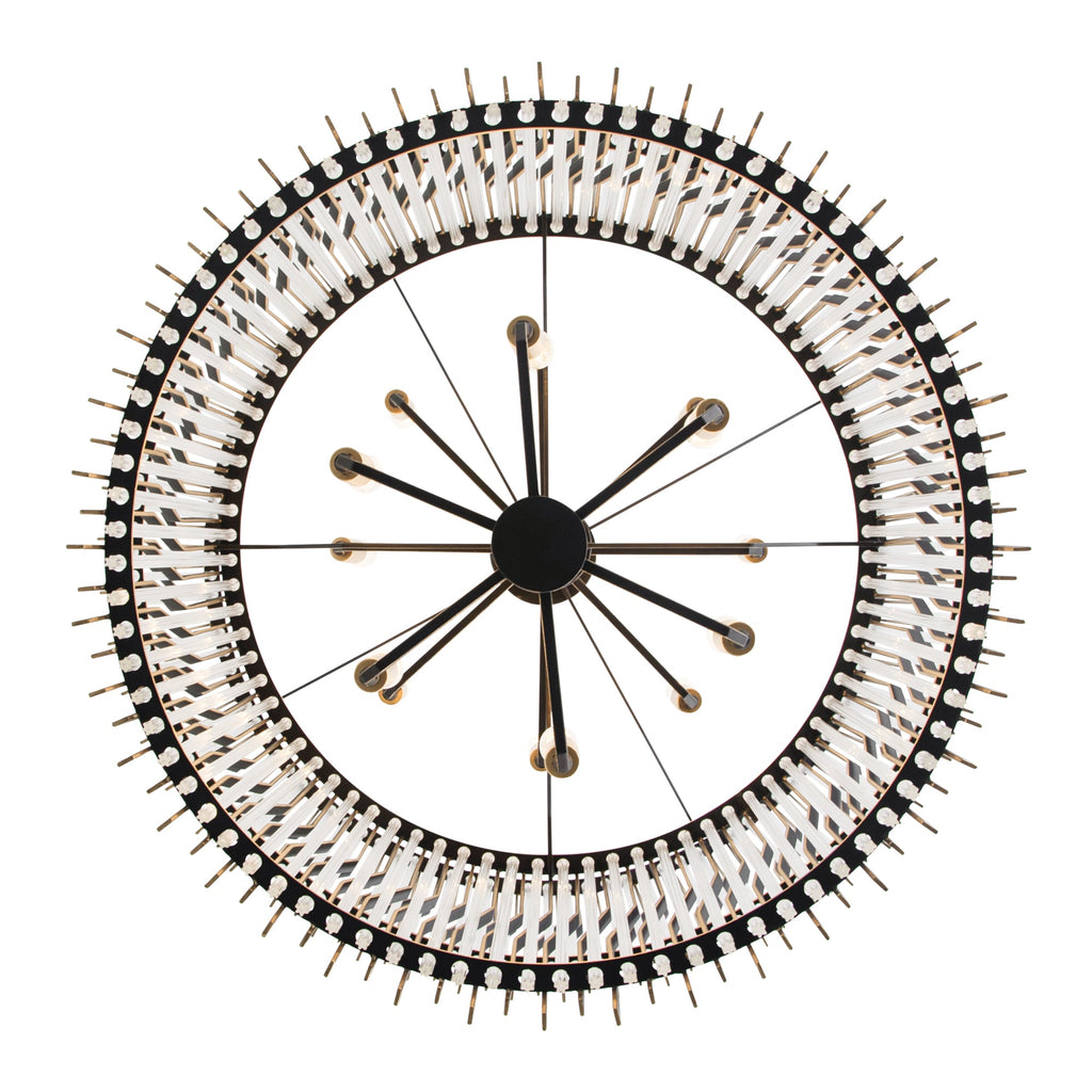 Park Row 14 Light 2-Tier Chandelier - Matte Black/French Gold