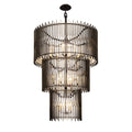 Park Row 18 Light 3-Tier Chandelier - Matte Black/French Gold