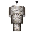 Park Row 18 Light 3-Tier Chandelier - Matte Black/French Gold