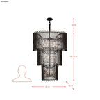 Park Row 18 Light 3-Tier Chandelier - Matte Black/French Gold