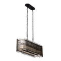 Park Row 5 Light   Linear Pendant - Matte Black/French Gold