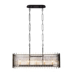Park Row 5 Light   Linear Pendant - Matte Black/French Gold
