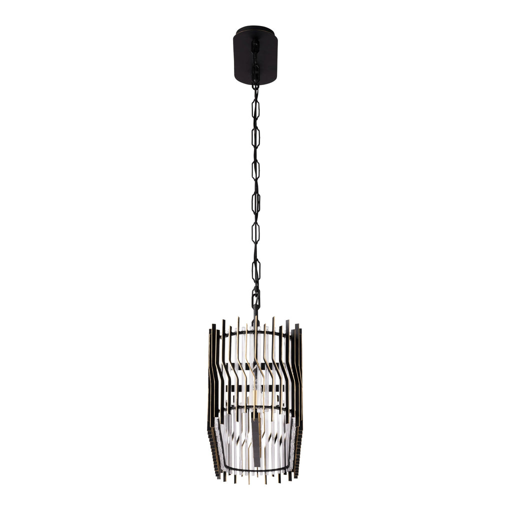 Park Row 5 Light   Linear Pendant - Matte Black/French Gold