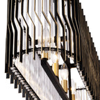 Park Row 5 Light   Linear Pendant - Matte Black/French Gold