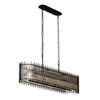 Park Row 6 Light   Linear Pendant - Matte Black/French Gold
