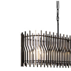 Park Row 6 Light   Linear Pendant - Matte Black/French Gold