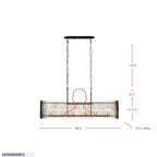 Park Row 6 Light   Linear Pendant - Matte Black/French Gold
