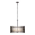 Park Row 6 Light   Pendant - Matte Black/French Gold