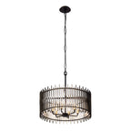 Park Row 6 Light   Pendant - Matte Black/French Gold