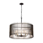 Park Row 8 Light   Pendant - Matte Black/French Gold
