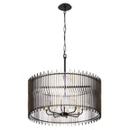 Park Row 8 Light   Pendant - Matte Black/French Gold
