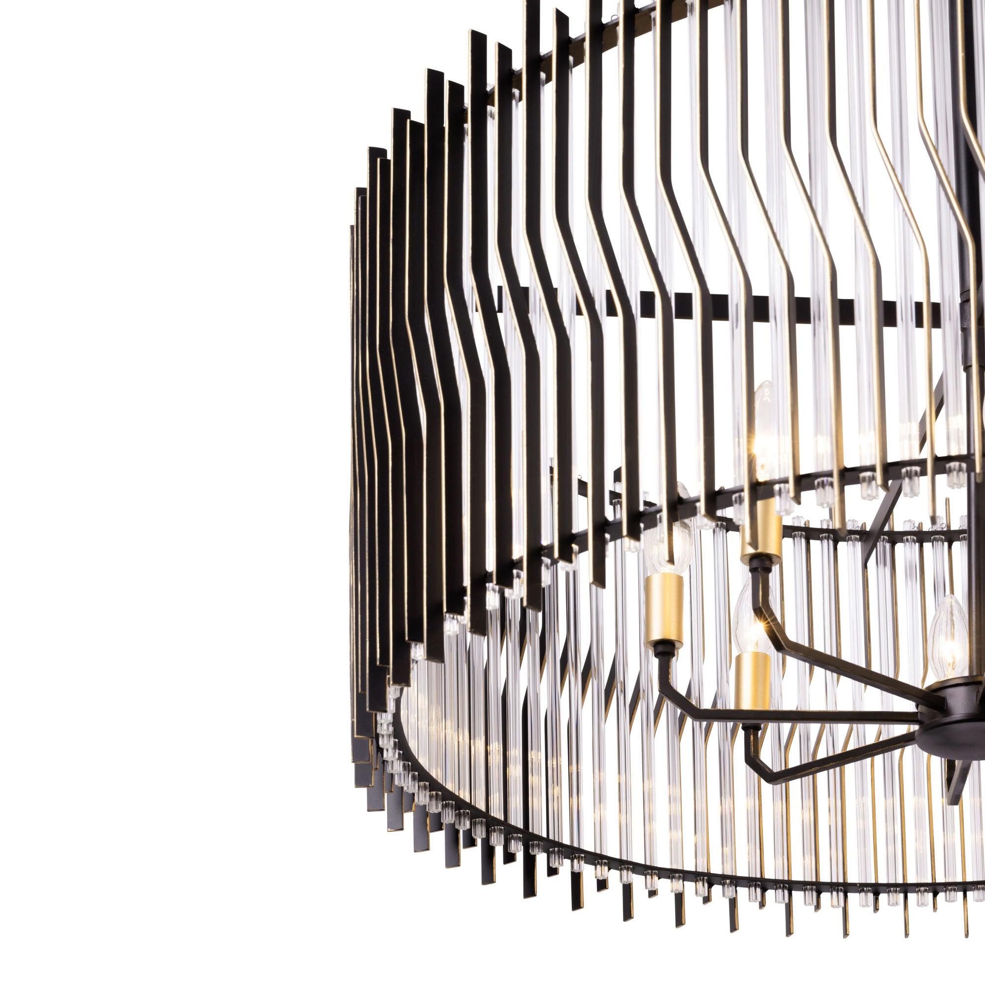 Park Row 8 Light   Pendant - Matte Black/French Gold