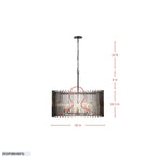 Park Row 8 Light   Pendant - Matte Black/French Gold