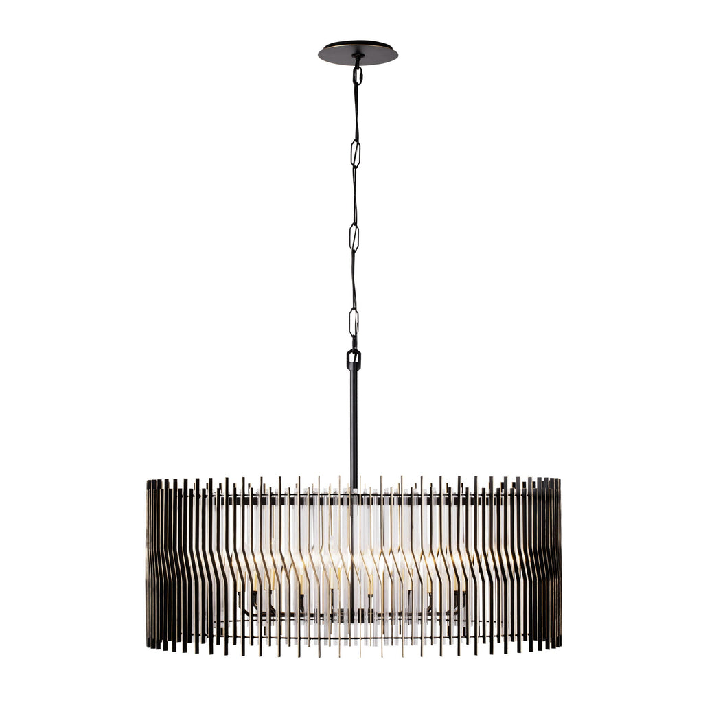 Park Row 10 Light   Pendant - Matte Black/French Gold