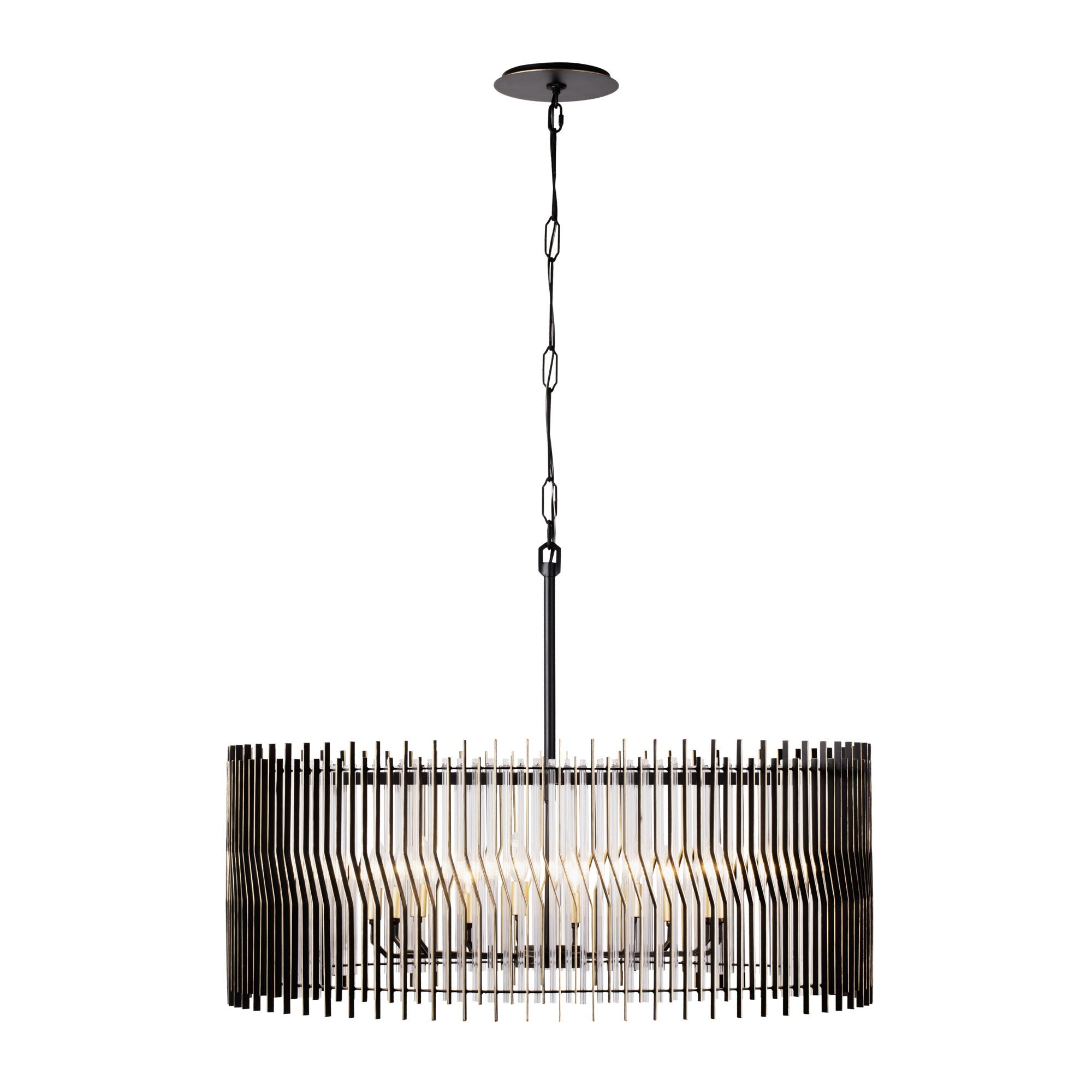Park Row 10 Light   Pendant - Matte Black/French Gold