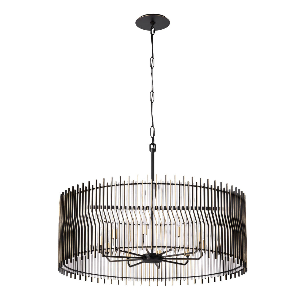 Park Row 10 Light   Pendant - Matte Black/French Gold
