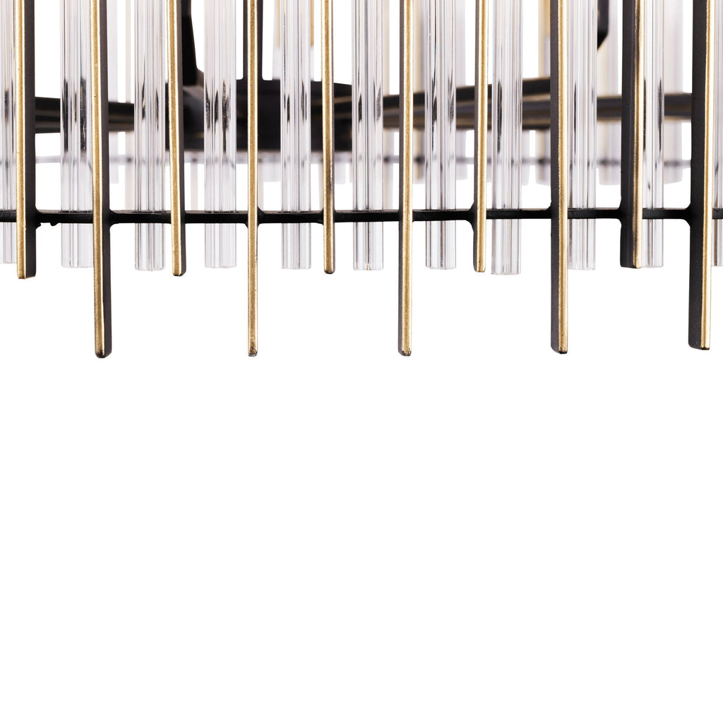 Park Row 10 Light   Pendant - Matte Black/French Gold