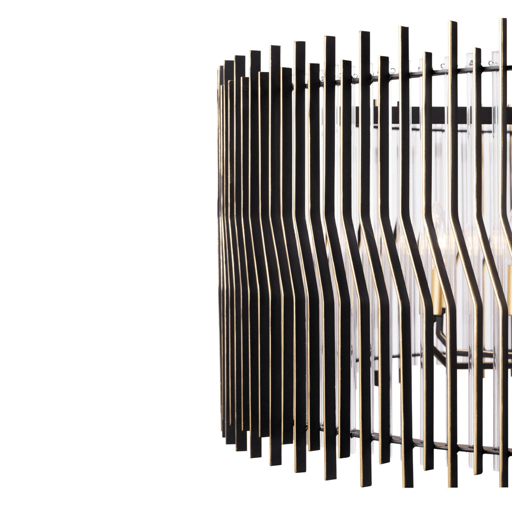 Park Row 10 Light   Pendant - Matte Black/French Gold