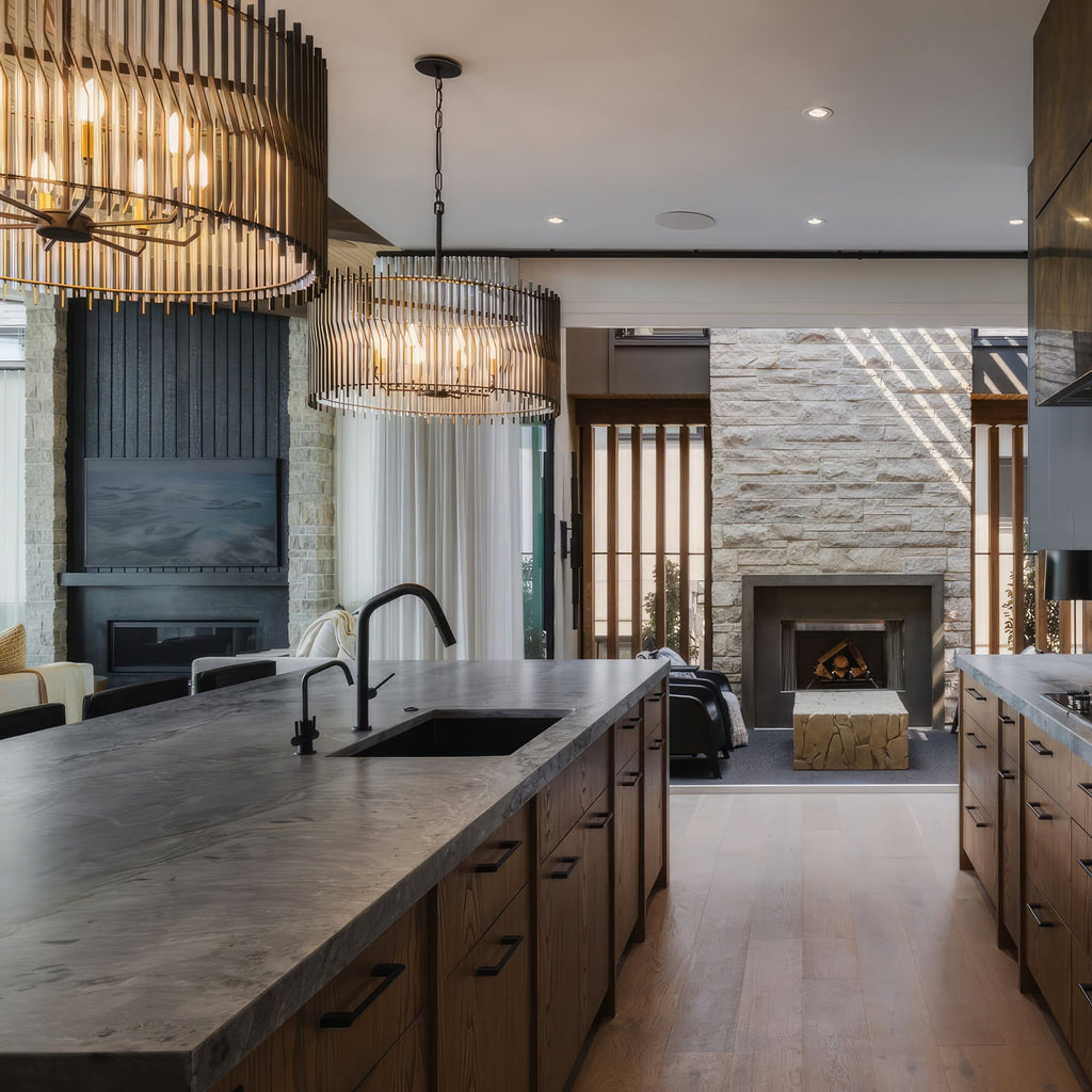 Park Row 10 Light   Pendant - Matte Black/French Gold