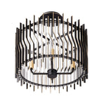 Park Row 4 Light   Semi-Flush - Matte Black/French Gold