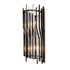 Park Row 2 Light   Sconce - Matte Black/French Gold
