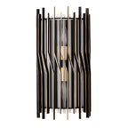 Park Row 2 Light   Sconce - Matte Black/French Gold