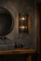 Park Row 2 Light   Sconce - Matte Black/French Gold