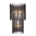 Park Row 3 Light Sconce - Matte Black/French Gold