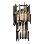 Park Row 3 Light Sconce - Matte Black/French Gold