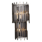 Park Row 3 Light Sconce - Matte Black/French Gold