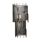 Park Row 3 Light Sconce - Matte Black/French Gold