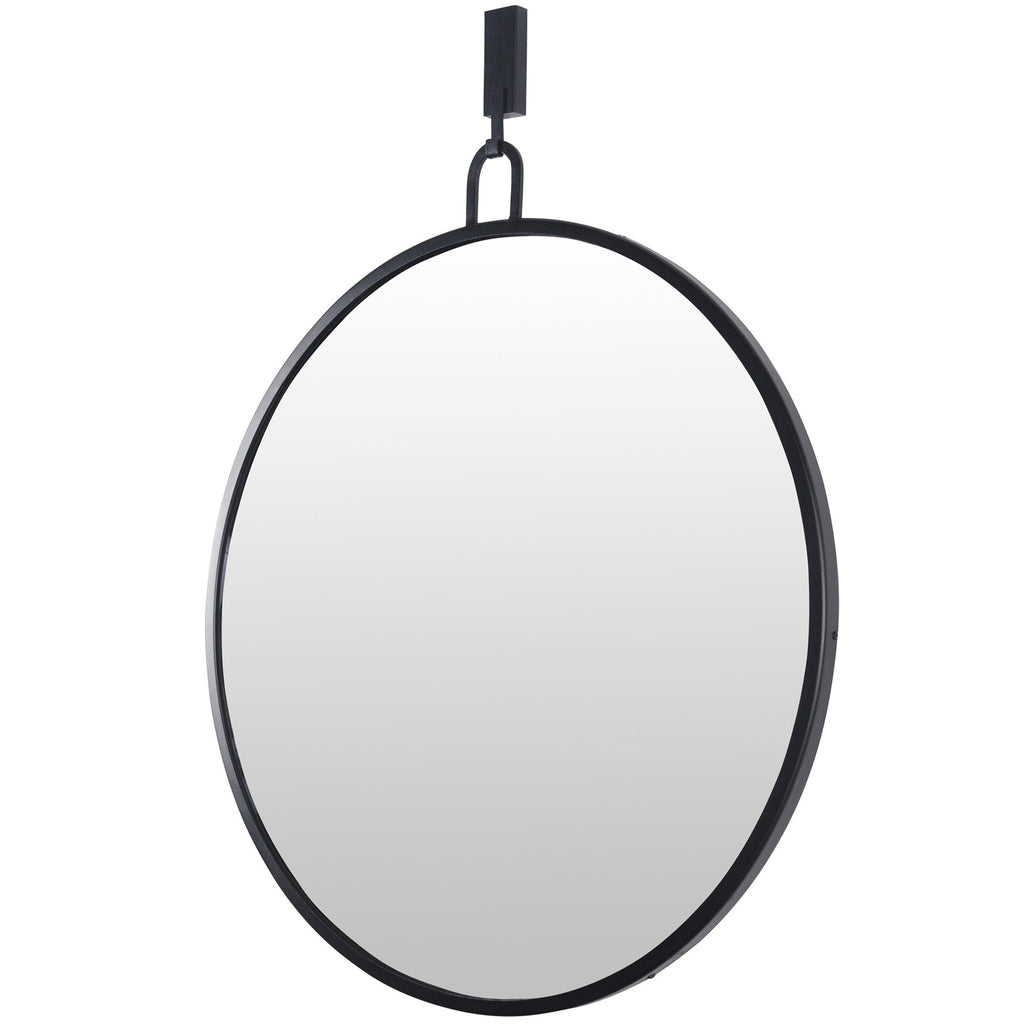 Stopwatch 30-in Round Accent Mirror - Black