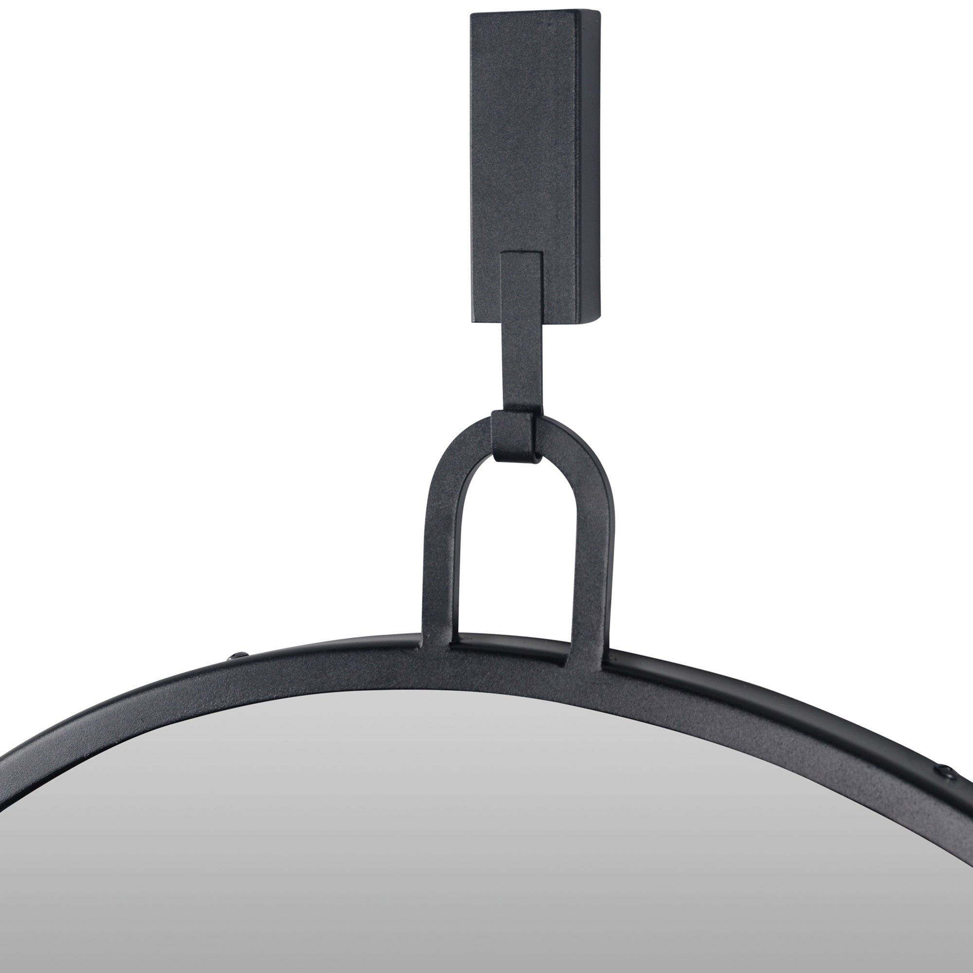 Stopwatch 30-in Round Accent Mirror - Black