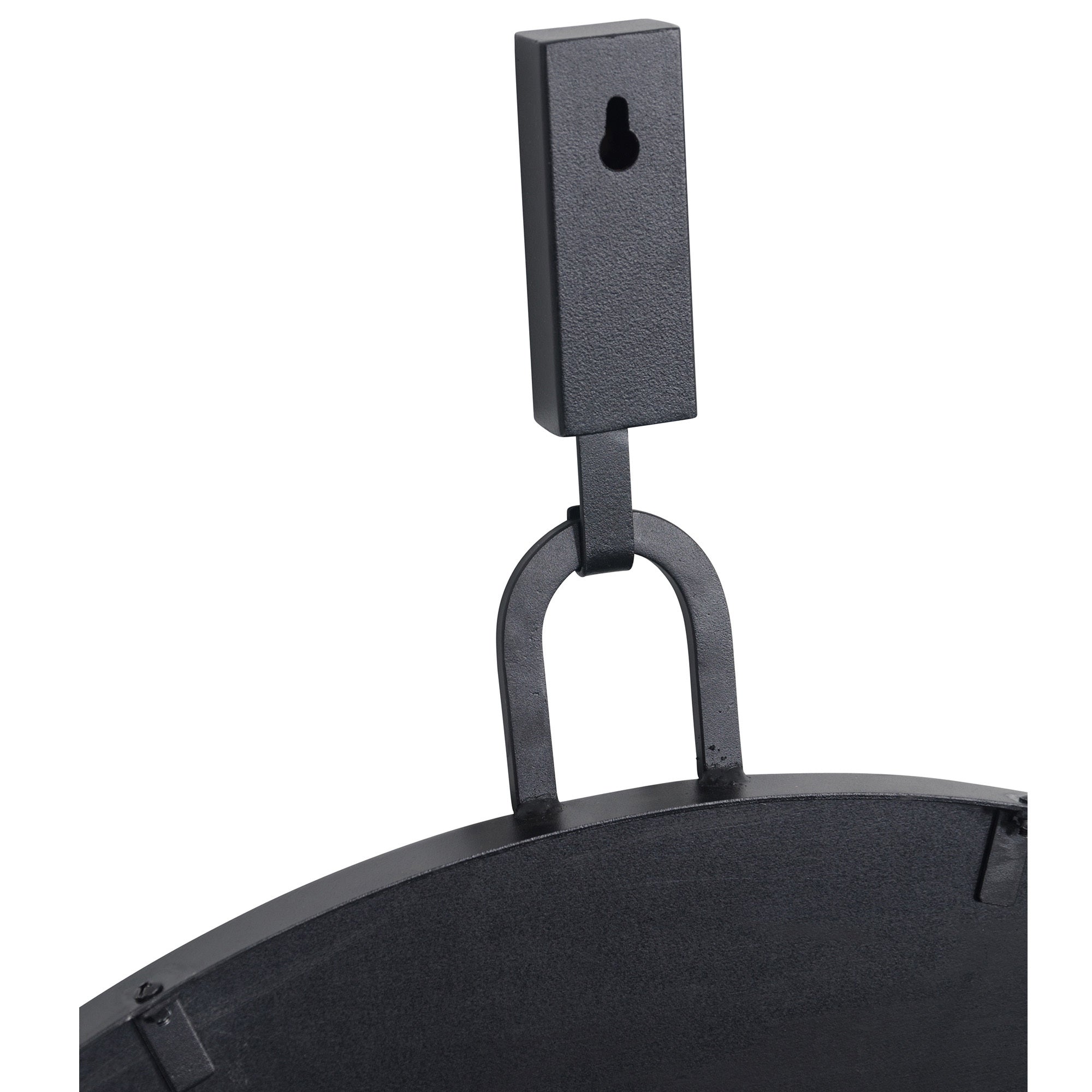 Stopwatch 30-in Round Accent Mirror - Black