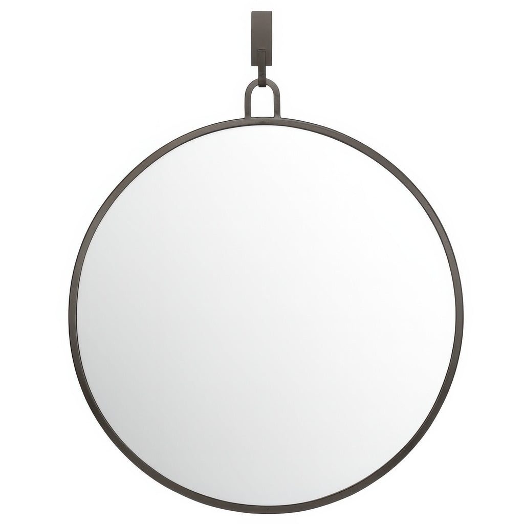 Stopwatch 30-in Round Accent Mirror - Bronze
