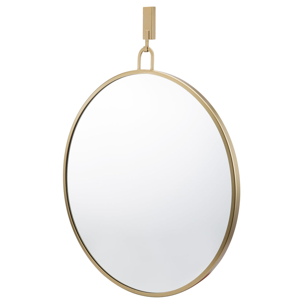 Stopwatch 30-in Round Accent Mirror - Gold