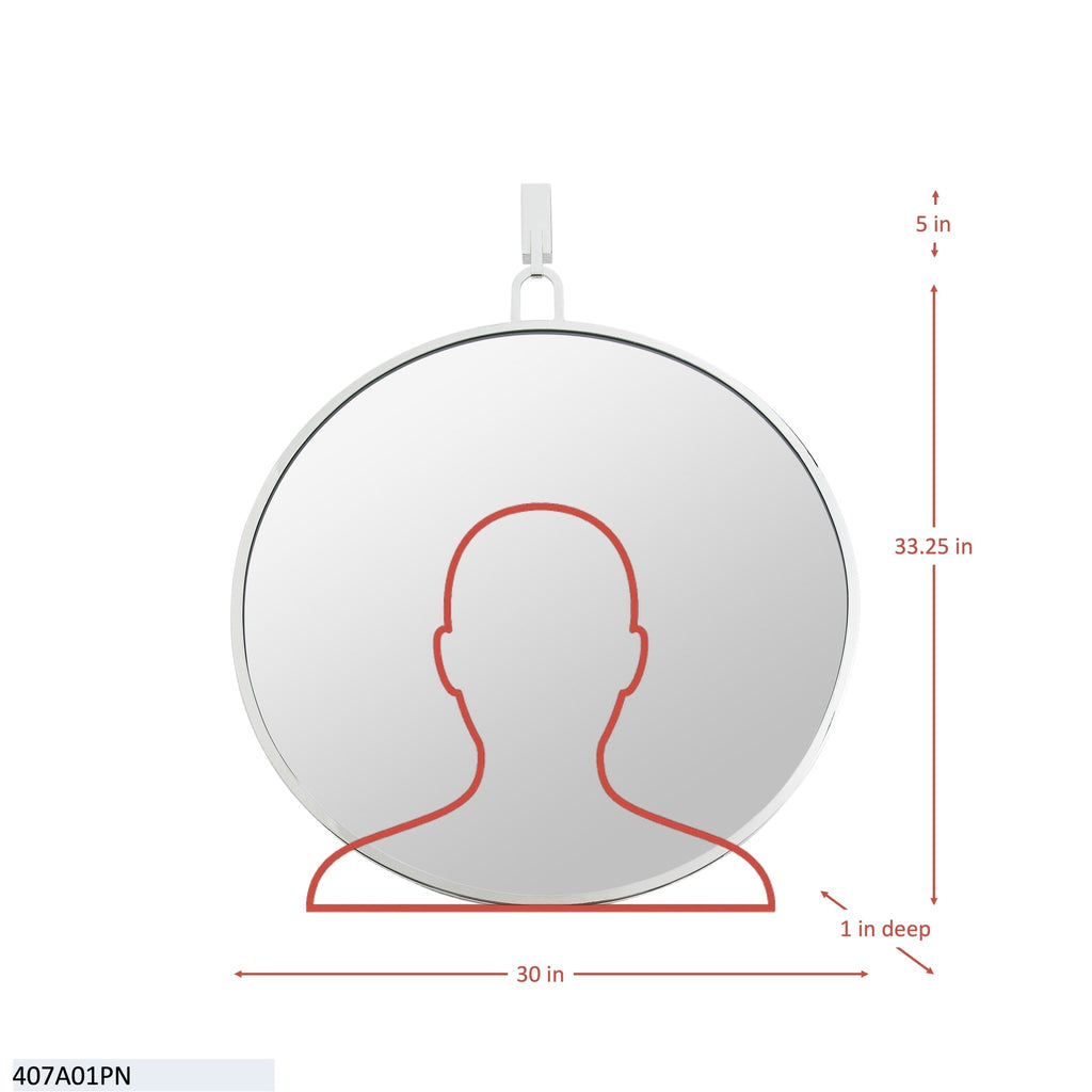 Stopwatch 30-in Round Accent Mirror - Bronze